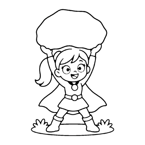 Strong Superhero Girl coloring page