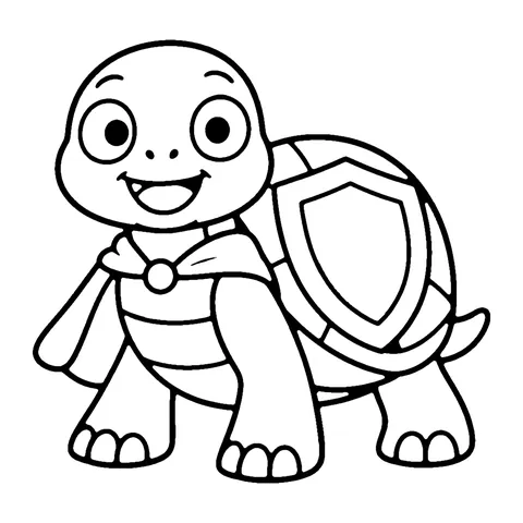 Super Turtle coloring page