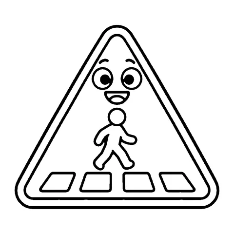 Crosswalk Sign coloring page