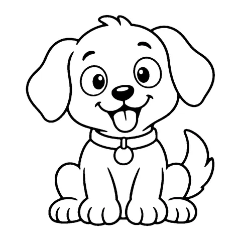 Happy Dog coloring page