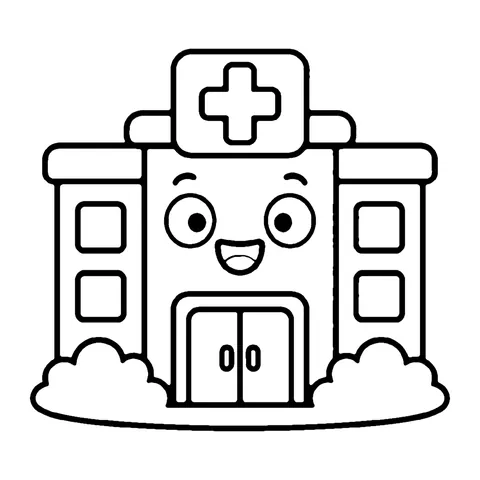 Hospital coloring page