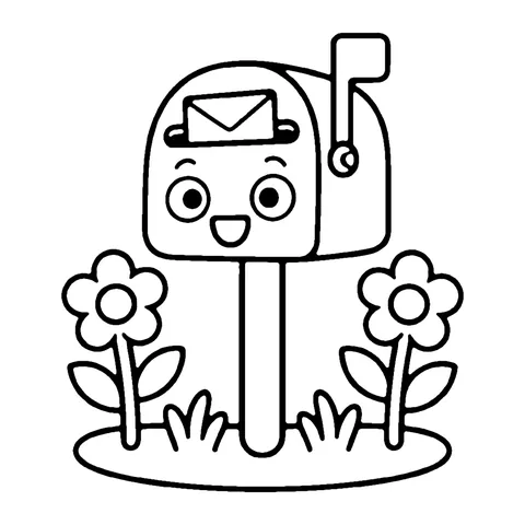 Mailbox coloring page