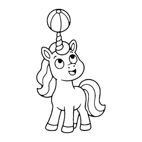 Balancing Unicorn coloring page
