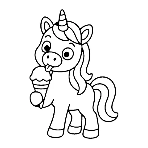 Ice Cream Unicorn coloring page